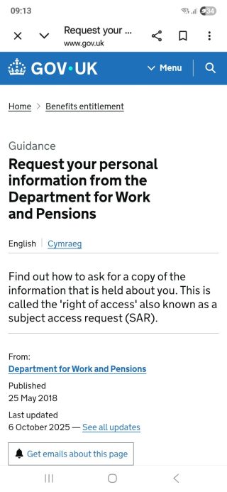 DWP DSAR reference image 1