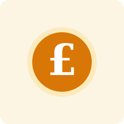 Pound symbol representing financial stability and financial support